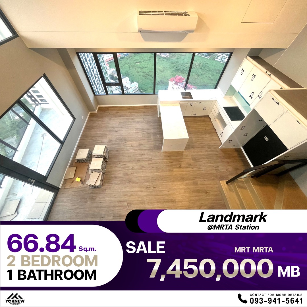 Siamese RAMA 9 (Landmark @MRTA Station) คอนโดขายดาวน์เท่าทุน ห้อง Loft 2 ห้องนอน ชั้นสูง วิวสวย 7.45 ล้านบาท