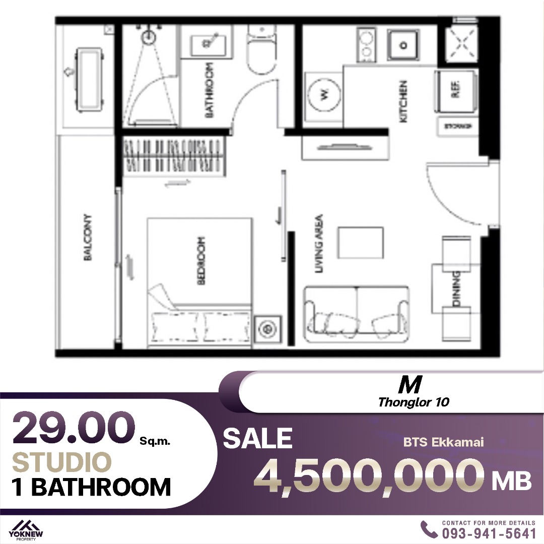 M Thonglor 10 Pet-Friendly ใจกลางเอกมัย ห้องใหญ่ พร้อมผู้เช่า 22,000/เดือน!